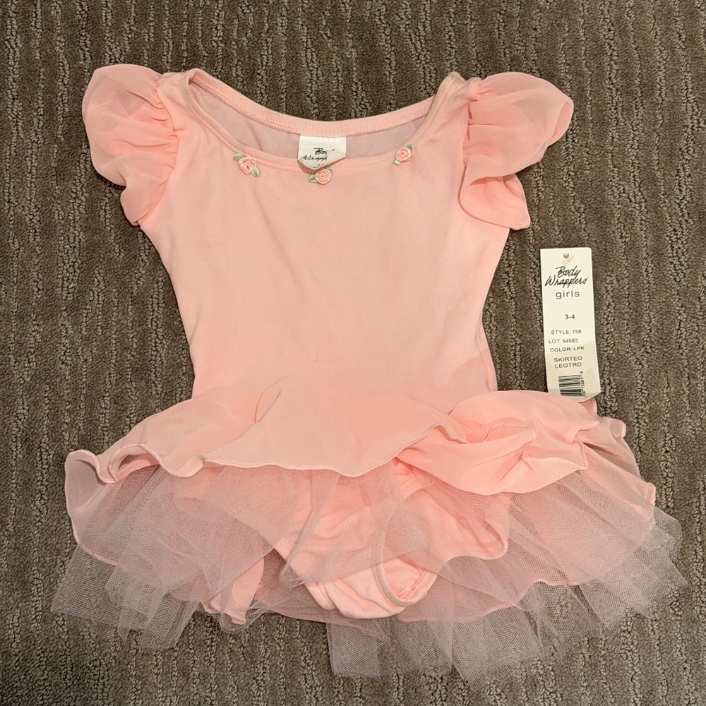 Brand new with tags Body Wrappers Pink Leotard with Tutu Size 3-4